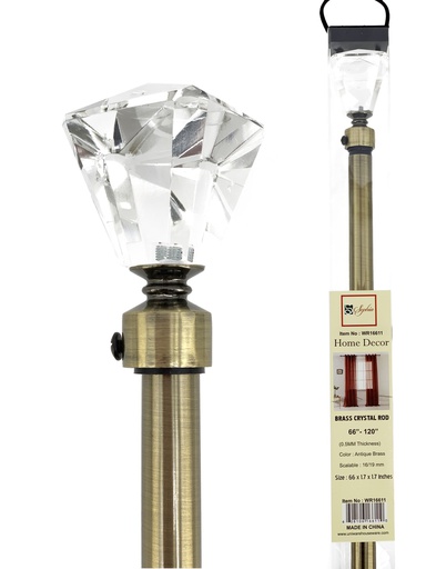 [WRD16611] 66-120" Brass Crystal Rod (10 pcs/ctn)