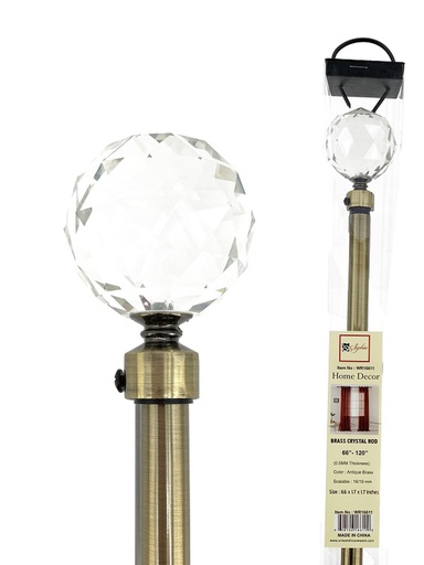 [WRR16612] 66-120" Brass Crystal Rod (10 pcs/ctn)