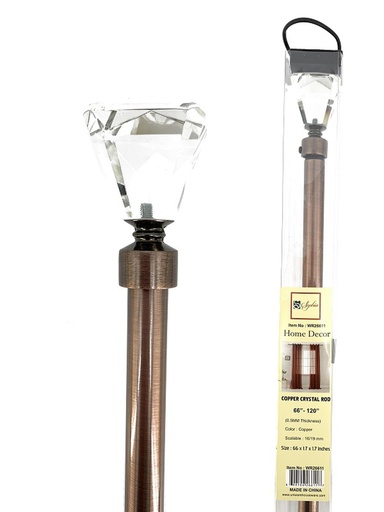 [WRD22411] 24-48" Copper Plated Crystal Curtain Rod (10 pcs/ctn)