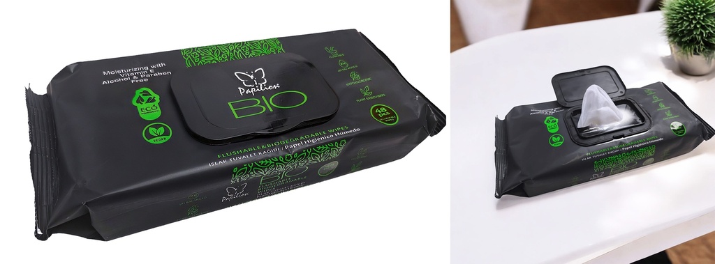 48 Sheets Flushable Wet Towels with Cap (24 pc/ctn)