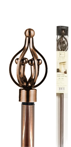 [WRS26602] 66-120" Copper Plated Curtain Rod (10 pc/ctn)