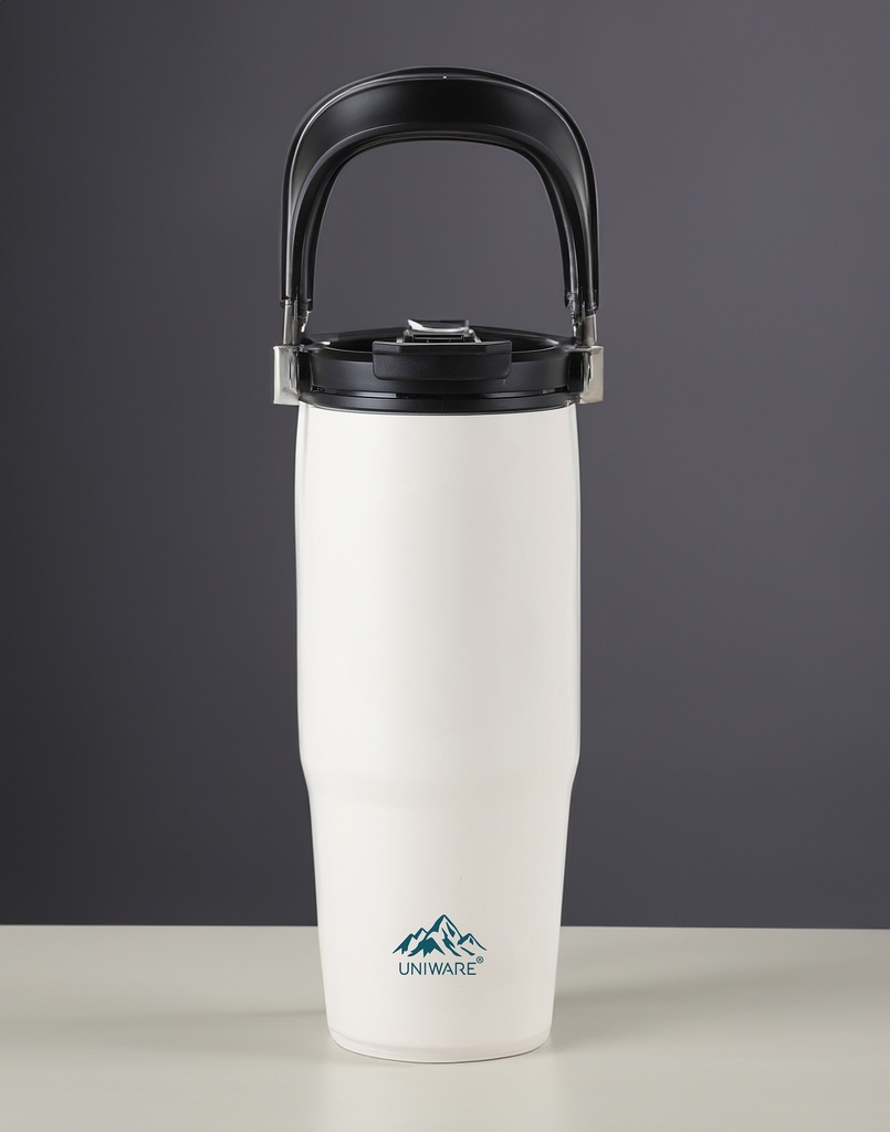 900ml White Double Wall Stainless Steel Flask (12 pc/ctn)