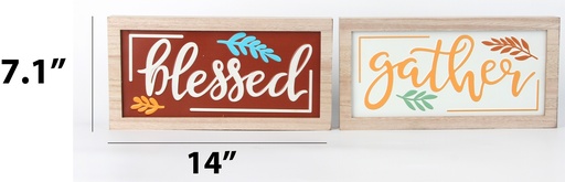 [HD12000] Harvest Table Decoration 14"x7.1"(35.5x3.5x18CM), Assorted Designs (24 pc/ctn)