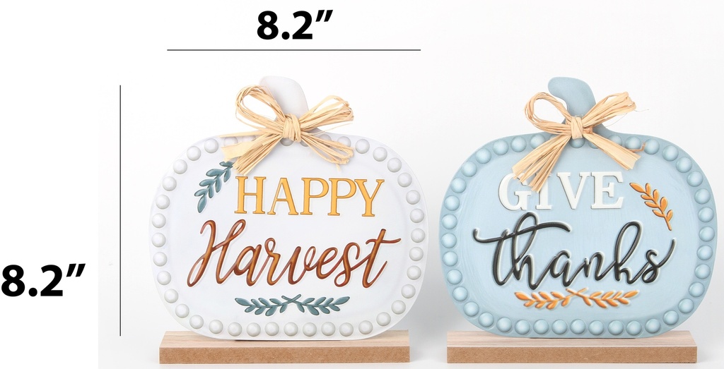 Harvest Table Decoration 8.2"x8.2"(21x4x21CM), Assorted Designs (12 pc/ctn)