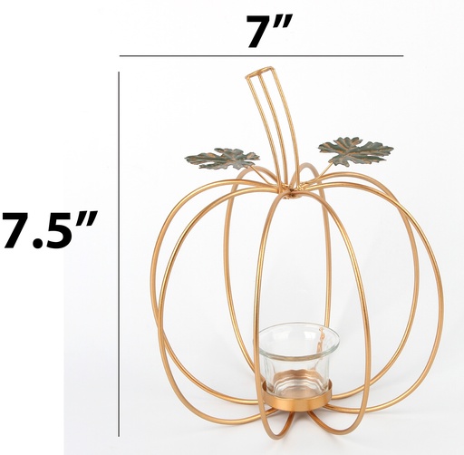[HD12005] Harvest Table Decoration, Pumpkin Candle Holder 7"x7.5"(18x18x19CM) (12 pc/ctn)
