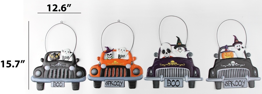 Halloween Wall Decoration, Cars, 12.6"x15.7"(32x40CM), Assorted Designs (24 pc/ctn)