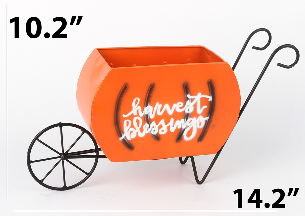 Harvest Pumpkin Cart, 14.2"x10.2"(36X10X26CM) (12 pc/ctn)