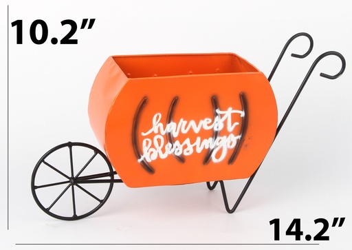 [HD12015] Harvest Pumpkin Cart, 14.2"x10.2"(36X10X26CM) (12 pc/ctn)