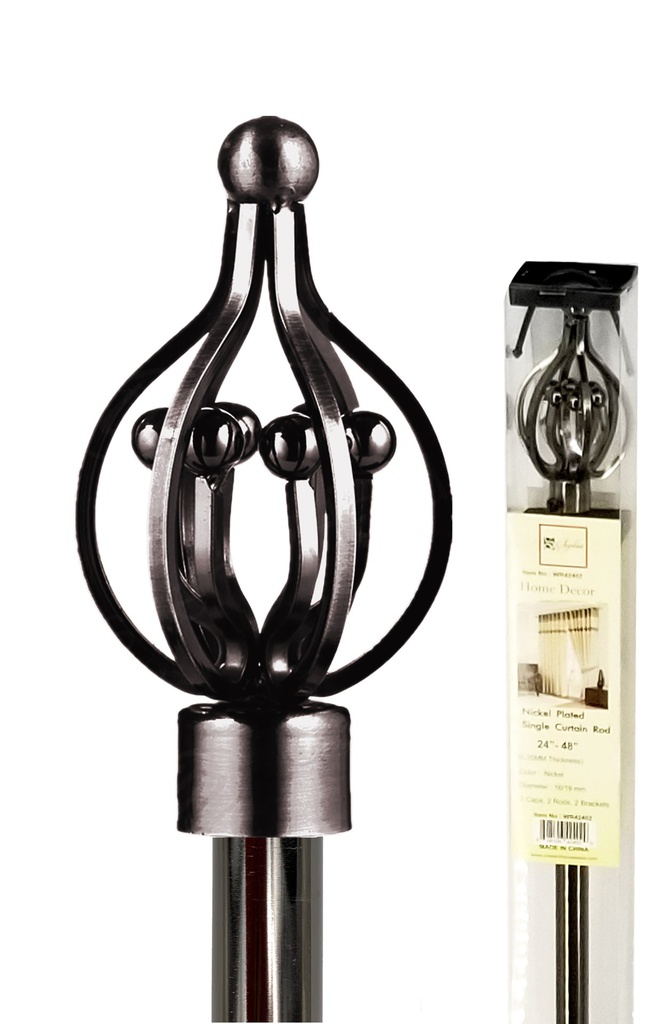 24-48" Nickel Plated Curtain Rod (10 pcs/ctn)