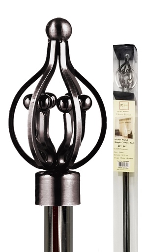 [WRS44802] 48-86" Nickel Plated Curtain Rod (10 pcs/ctn)