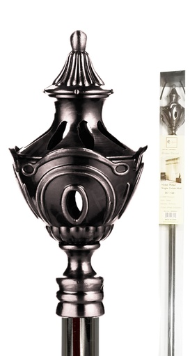 [WR46601] 66-120" Nickel Plated Curtain Rod (12 pcs/ctn)