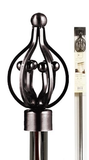 [WRS46602] 66-120" Nickel Plated Curtain Rod (10 pcs/ctn)