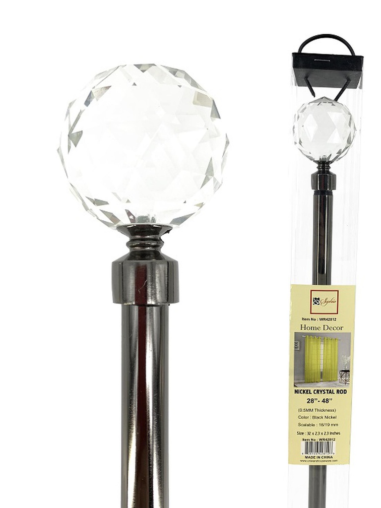 66-120" Black Nickel Crystal Rod (10 pcs/ctn)
