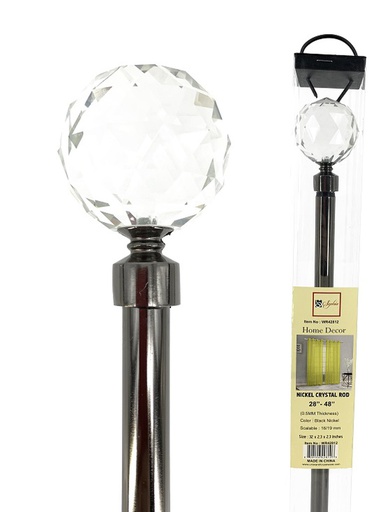 [WRR46612] 66-120" Black Nickel Crystal Rod (10 pcs/ctn)