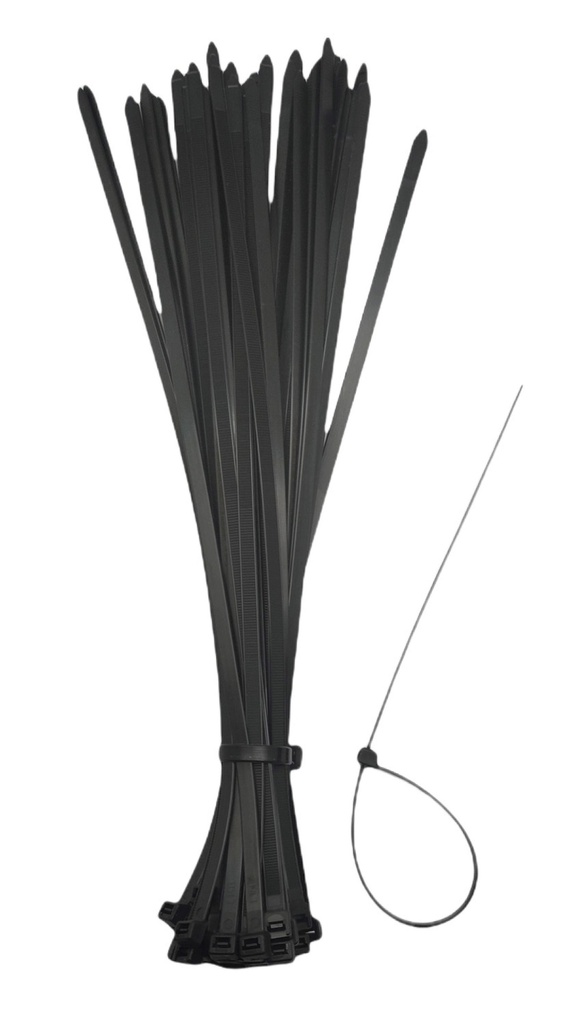 50pc 12" Nylon Zip Ties, 0.19" W, Nylon 66,Black (48 bag/ctn