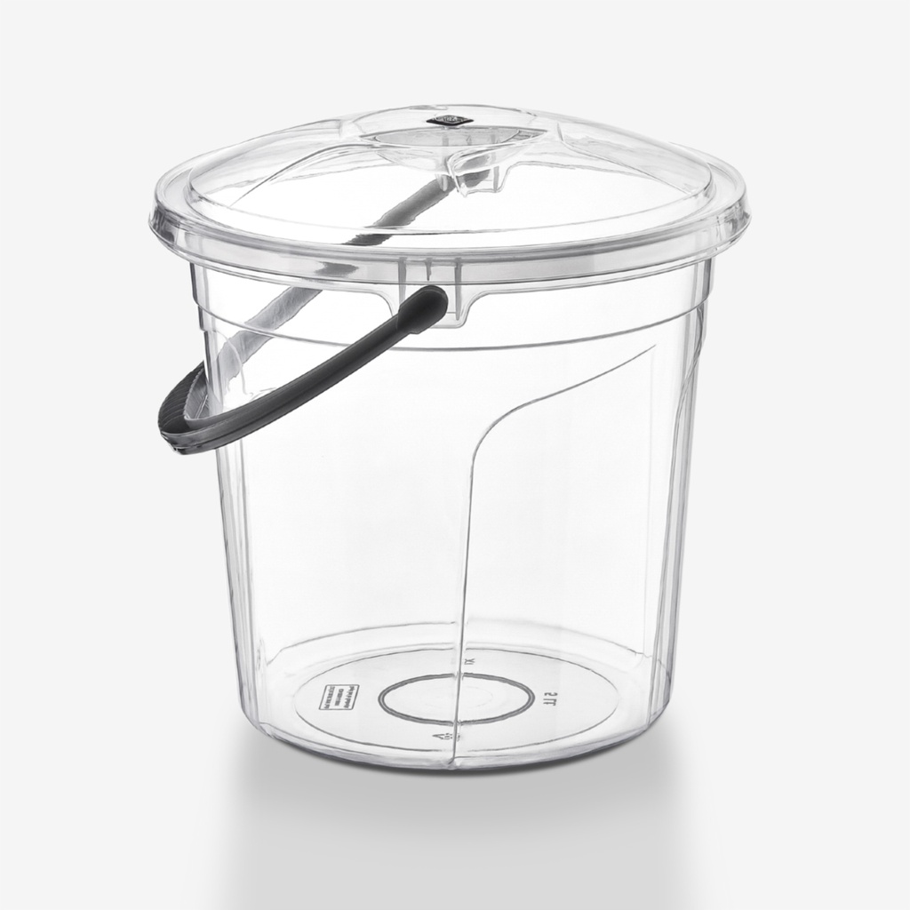 25 Liter Deep Round Plastic Bucket with Lid (10 pc/bag)