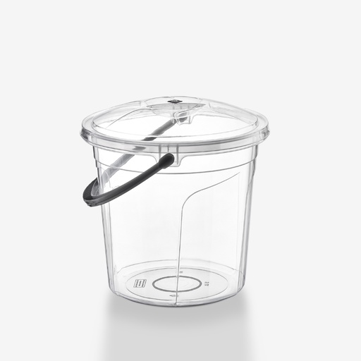 [P70055] 15 Liter Deep Round Plastic Bucket with Lid (10 pc/bag)