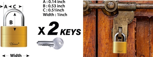 [DL201PB-25] Stainless Steel Pad Lock and Key Set (144 sets/ctn)