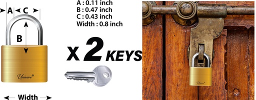 [DL201PB-20] Stainless Steel Pad Lock and Key Set (144 sets/ctn)