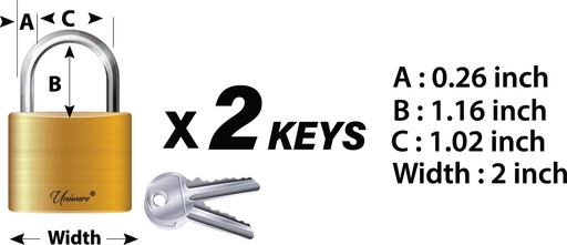 [DL201PB-50] Stainless Steel Pad Lock and Key Set (60 sets/ctn)