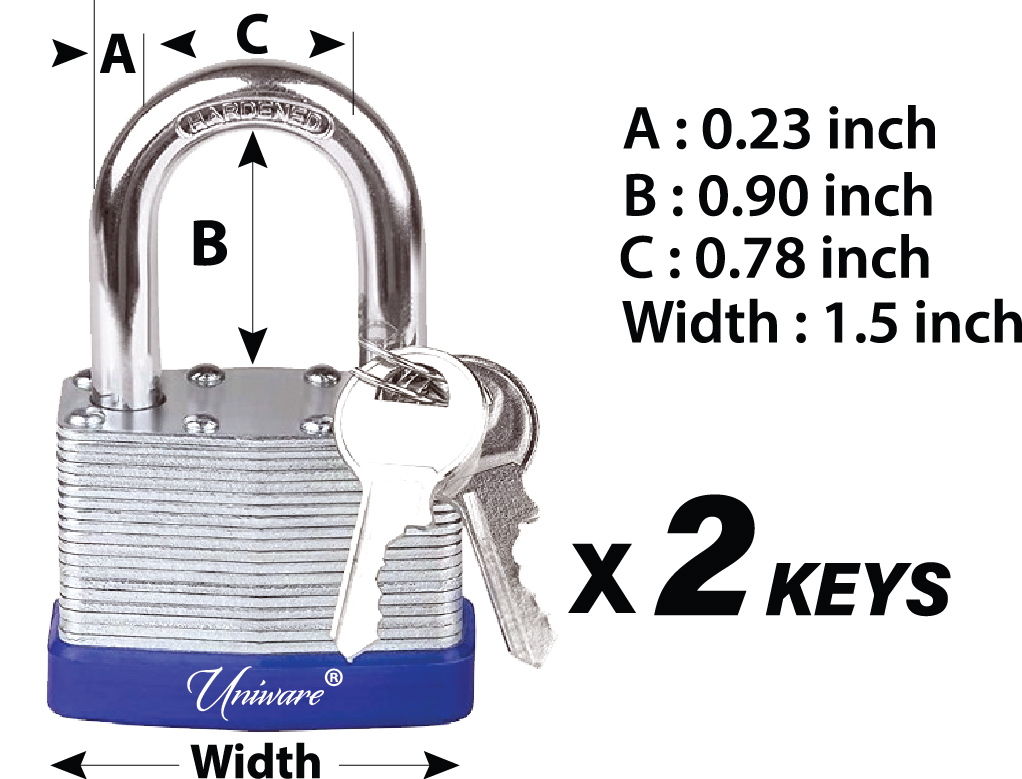 Stainless Steel Pad Lock and 3 Keys Set (48 sets/ctn)