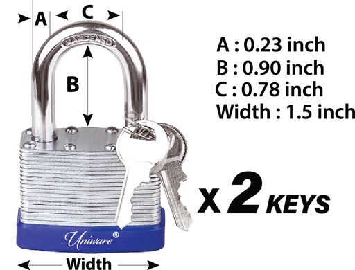 [DL205CP-40] Stainless Steel Pad Lock and 3 Keys Set (48 sets/ctn)
