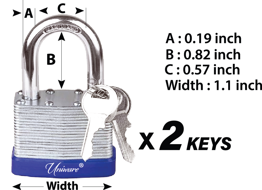 Stainless Steel Pad Lock and 3 Keys Set (48 sets/ctn)