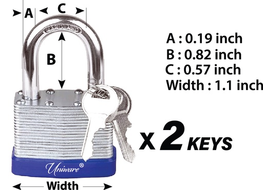 [DL205CP-30] Stainless Steel Pad Lock and 3 Keys Set (48 sets/ctn)
