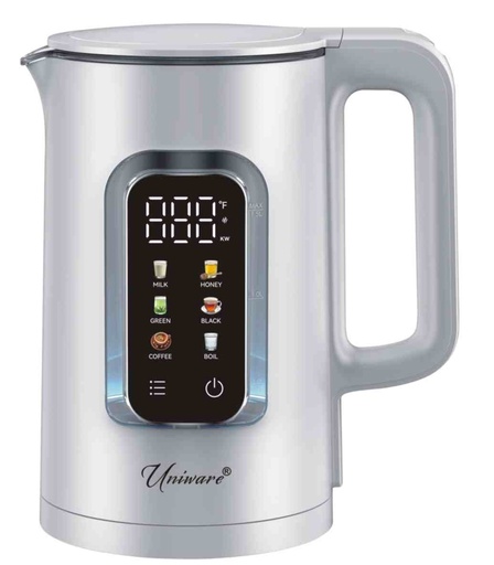 [70050] 1.5L Double Layer Glass Electric Kettle, Multi-color LED, Touch Screen & Auto Shut Off - 1500Watts (6 pc/ctn)