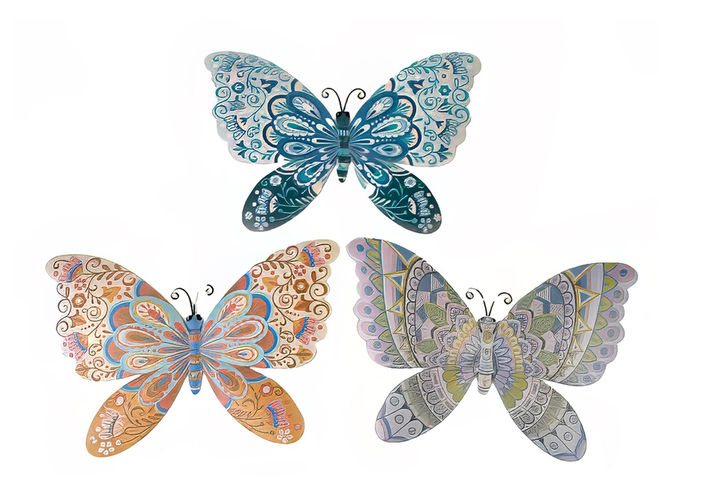 Metal Butterfly Wall Decoration (24 pcs/ctn)