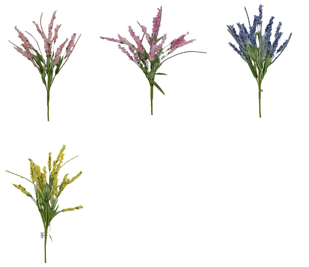 23" Lavender Bush,Flower Head:18 pc,6 Colors Assorted (72 pc/ctn)