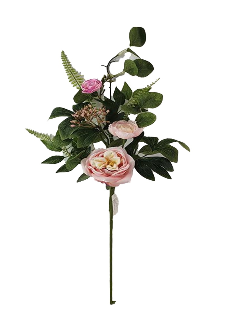 28" Ch"Ese Rose Stem,Flower Head:Big 1 pc,Mid 1 pc,Small 1 pc (96 pc/ctn)