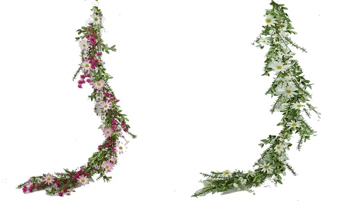 [FL7200] 5Ft Daisy Garland, Flower Head:Big 10 pc,Small 50 pc,2 Colors Assorted (24 pc/ctn)