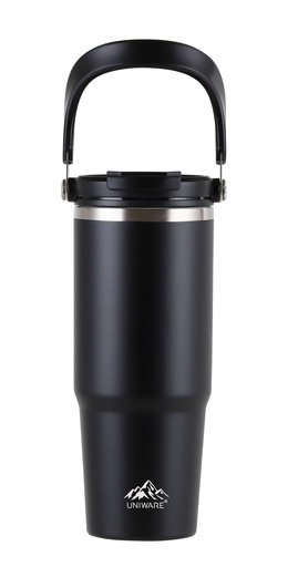 [2474BK] 900 ml Double Wall Stainless Steel Flask, Black (12 pc/ctn)