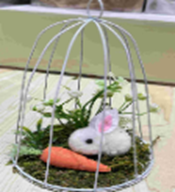 Bunny with Carrot in Cage, 10x16cm (48 pcs/ctn)