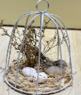 [HD10901] Quail Eggs in Nest in Cage, 8x12cm (120 pcs/ctn)