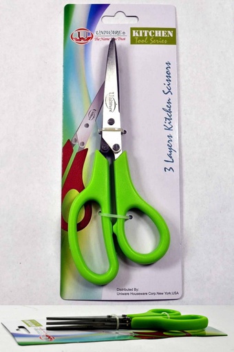 [20586] 3 Layers Kitchen Scissors, Mixed Colors (12 pcs/ctn)