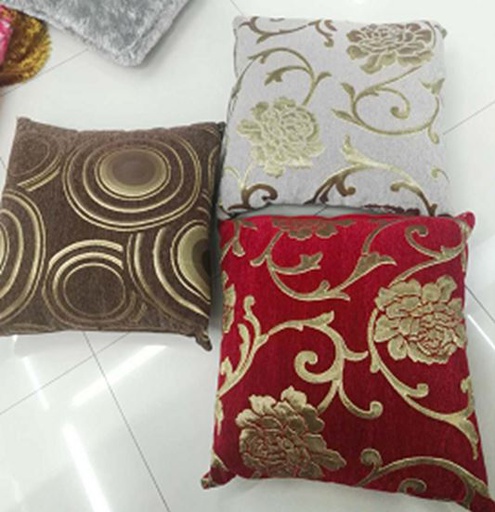 [PL010RD] 17" Flower Pattern Throw Pillow, Mixed Colors (24 pcs/ctn) (Red)