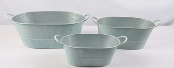 [FL0414] 3 Size Metal Flower Planter with Handles (6 sets/ctn)