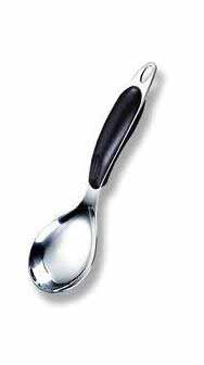 [20703] 11.5" Heavy Duty S.S. Rice Spoon w. Black Handle (72 pcs/ctn)