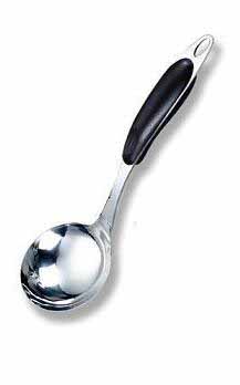 [20704] 13" Heavy Duty S.S. Ladle w. Black Handle (72 pcs/ctn)