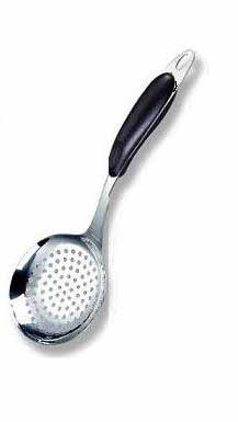 [20707] 14" Heavy Duty S.S. Skimmer w. Black Handle (72 pcs/ctn)