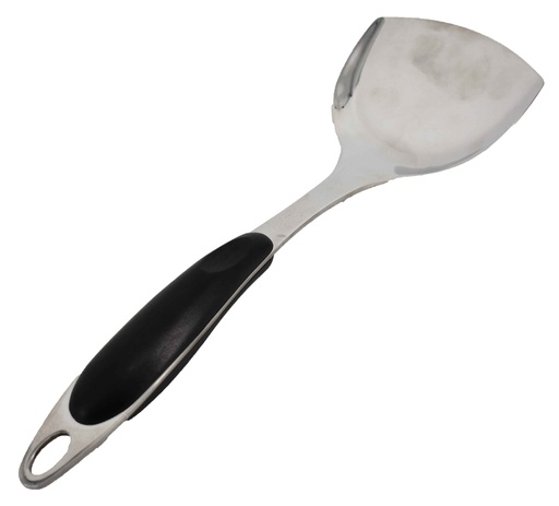 [20708] 13.5" Heavy Duty S.S. Chinese Spatula w. Black Handle (72 pcs/ctn)