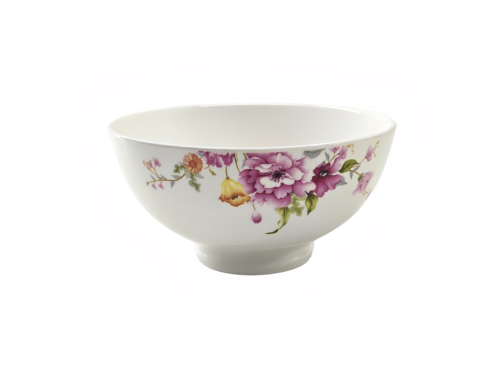 6" Porcelain Bowl, Pink Flower (24 pc/ctn)