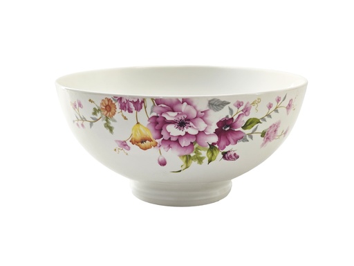 [GGC203-80] 8" Porcelain Bowl, Pink Flower (24 pc/ctn)