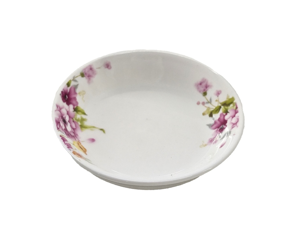 2.75" Porcelain Sauce Plate, Pink Flower (360 pc/ctn)