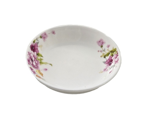 [GGC201-30] 2.75" Porcelain Sauce Plate, Pink Flower (360 pc/ctn)