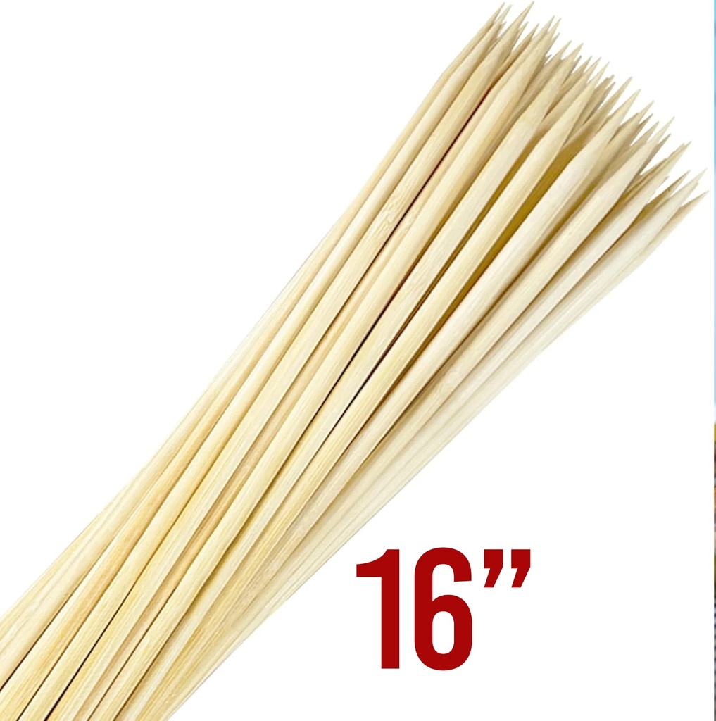 50 pc 16"x5mm Bamboo BBQ Skewers (50 bags/ctn)