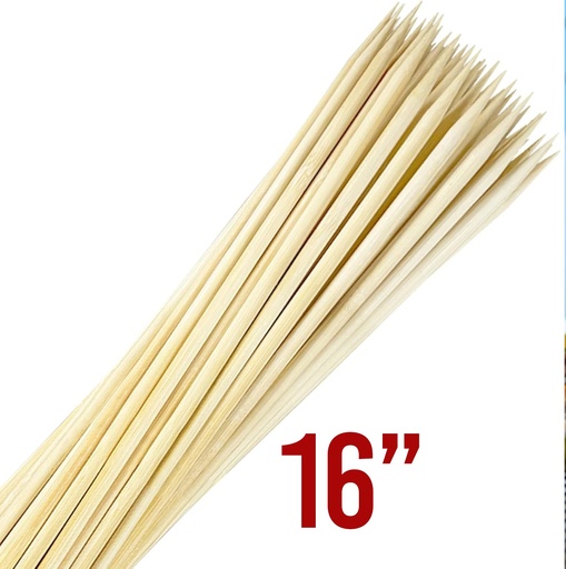 [1336] 50 pc 16"x5mm Bamboo BBQ Skewers (50 bags/ctn)