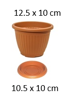 [FL0150XS] 0.7LT Kemer Pot Flower Pot with Tray, 125X100mm (120 pc/ctn)